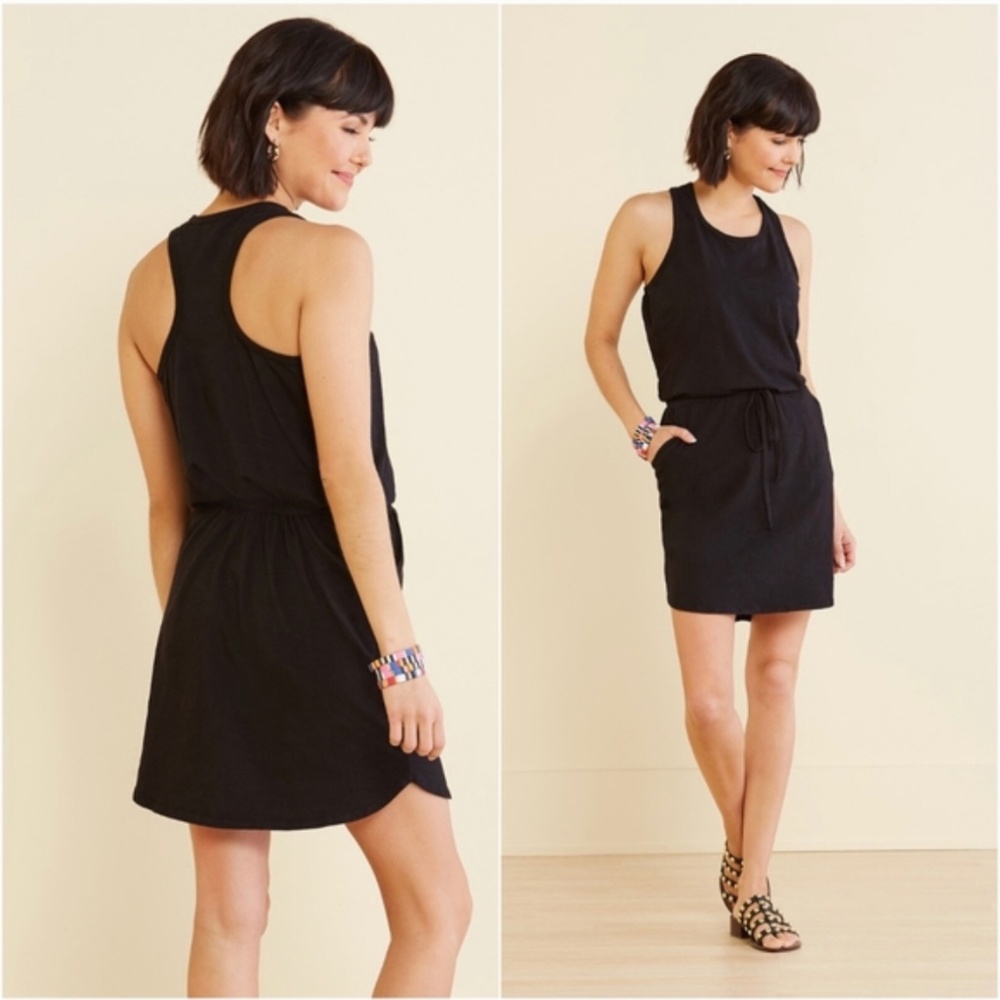 SUNDRY for EVEREVE Sleeveless Drawstring Waist Racerback Casual Dress Medium